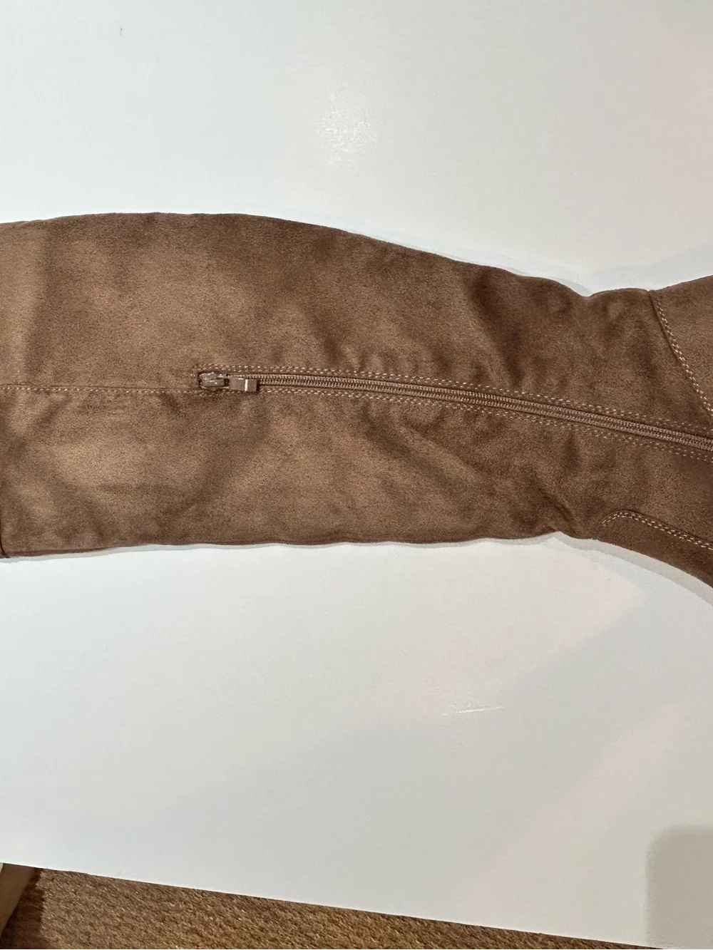 J.Adams Thigh High Tan Vegan Suede Boots Size 9 NWT